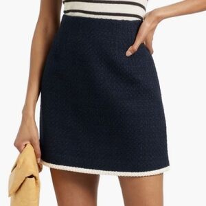 Veronica Beard Navy Mini Tweed Skirt